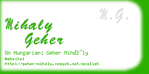 mihaly geher business card